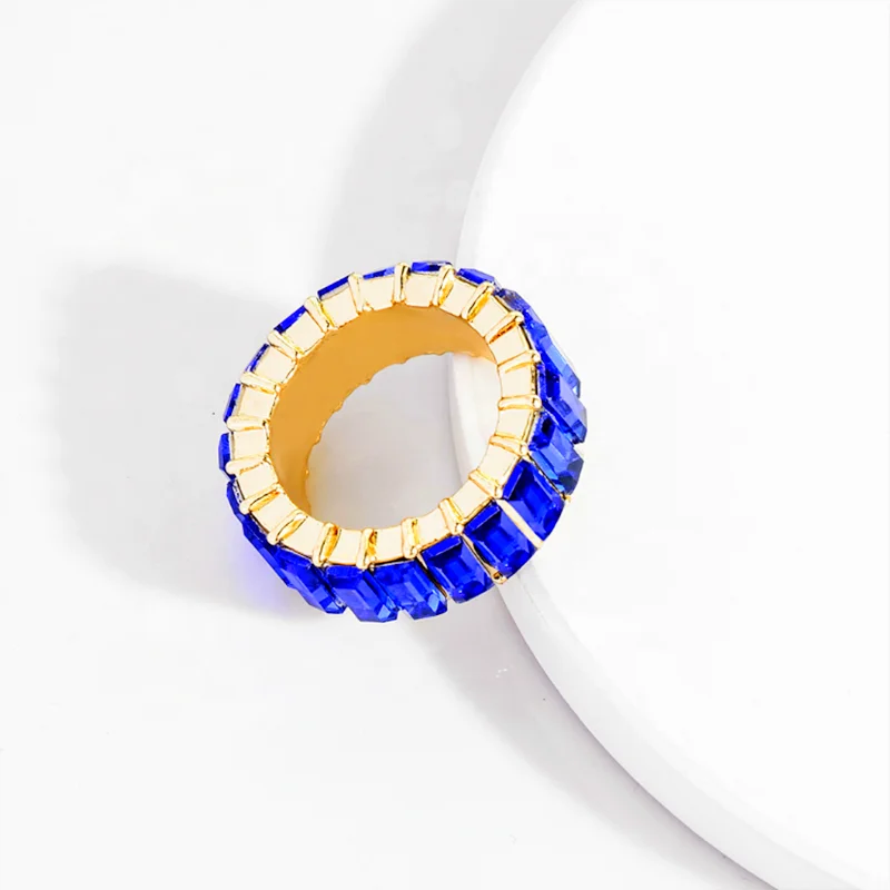  2021новое поступление горячие ювелирные изделия багет кубического циркония красочные вечность АЛМАЗНОЕ КОЛЬЦО свет