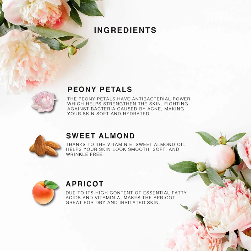 100% Virgin Daily Face Oi Body Oill  Private Label Pure and Natural Peony Essential Oil