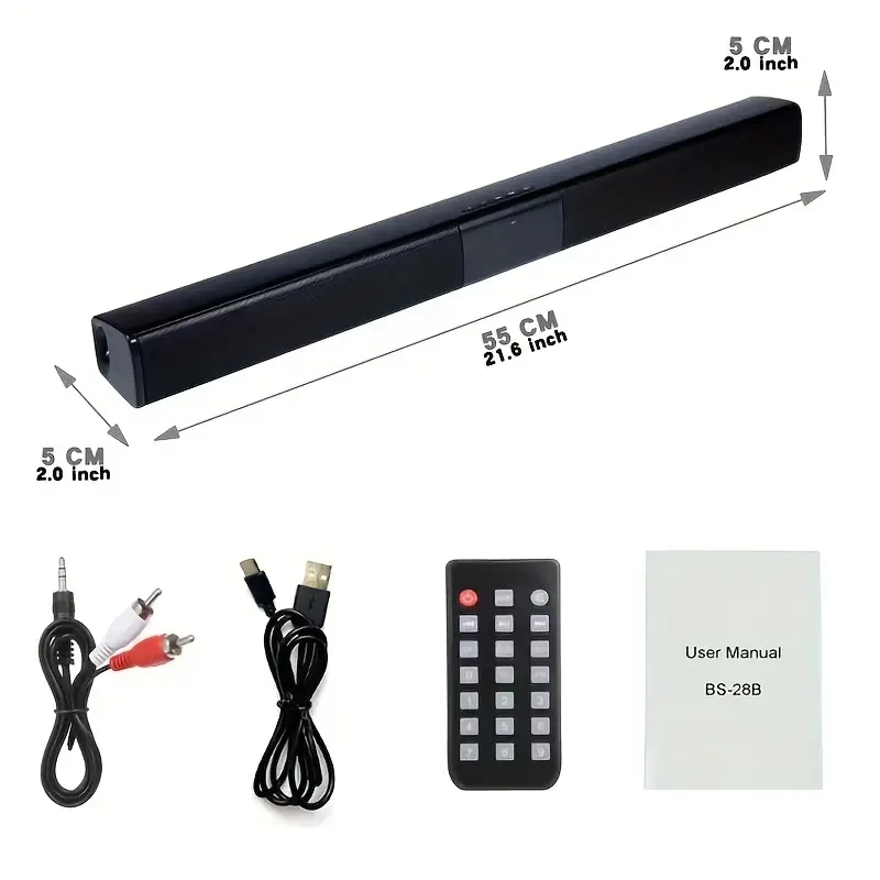 BS28B High quality wireless sound bar speaker 3D stereo para tv home theatre system soundbar with subwoofer