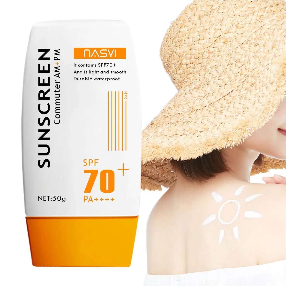 NASYI Wholesale Custom isolation Sunscreen White Label Face Sunscreen Organic Refreshing Whitening Sun Cream Spf 70