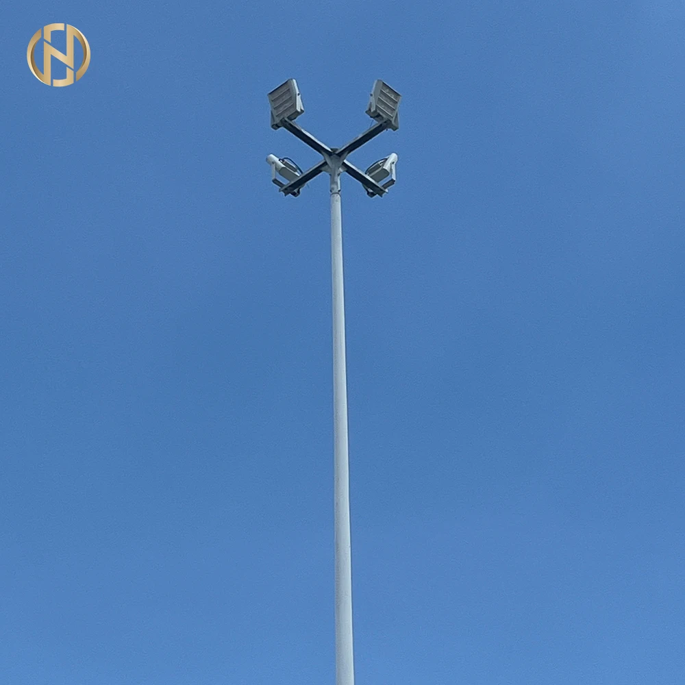 Telescopic Polygonal High Mast LED Street Flood Light Pole Sea Port Light Pole