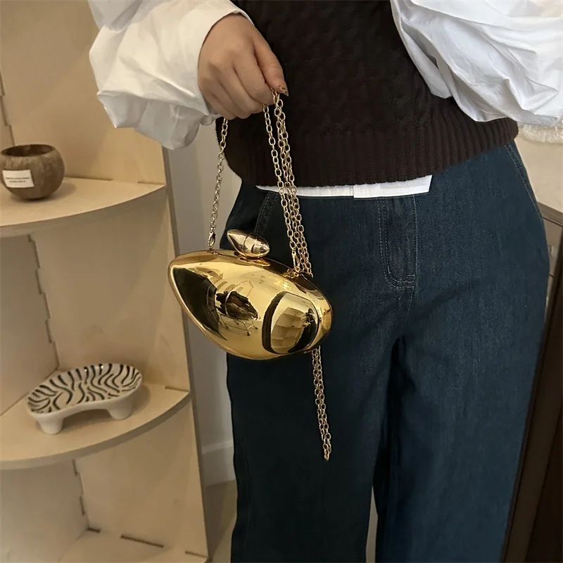 2024 New Arrival Personality Mango Shape Acrylic Bag Chain Crossbody Trendy Bags For Women