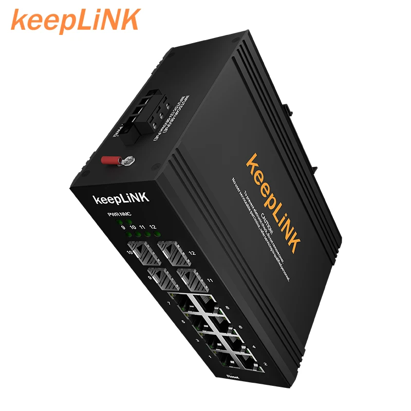 12-порт промышленный PoE + гигабитный коммутатор Ethernet-коммутатор w/ 8*10/100/1000Tx (30 Вт/порт) 4*100/1000 для программирования в производственных условиях слотов карт