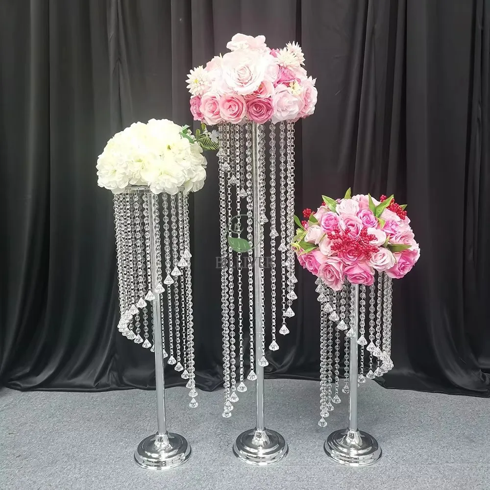 Wedding Centerpieces & Table Decorations Metal Flower Stands Backdrop Stand Display Tall Chandelier Pedestal Acrylic Pendant