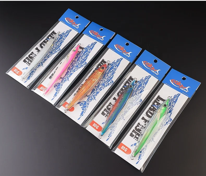 DN 80g 130g 5 colors Wrapped in plastic slow pitch jigs rust-proof metal jig Super reflective effect bionic jigging lure