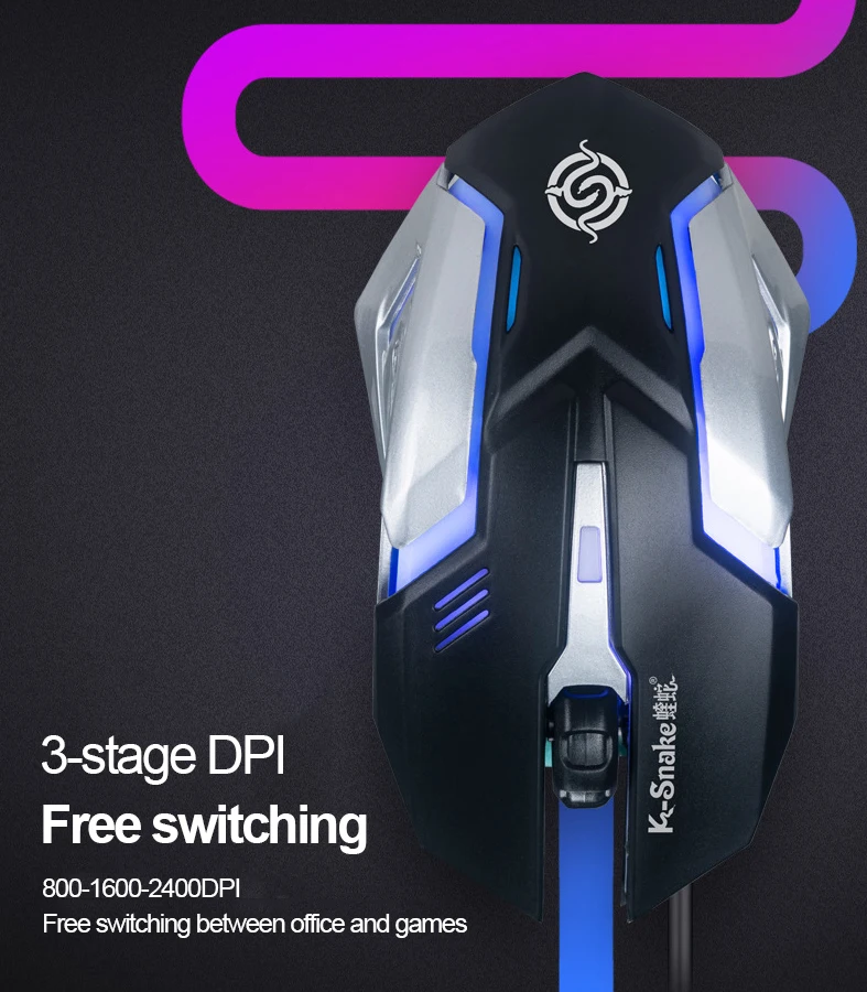 
2400 DPI modes wired mouse gaming mouse 