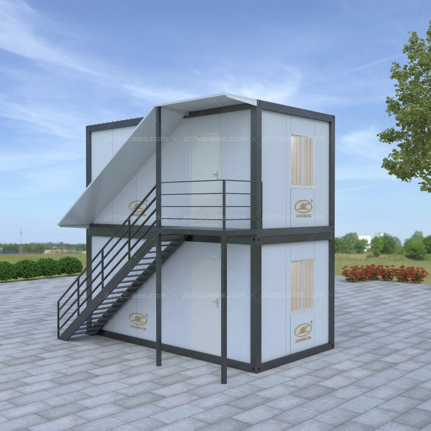 container house with rooftop deck,prefab houses all sizes luxury container,site detachable container house 4 bedroom 2 bath