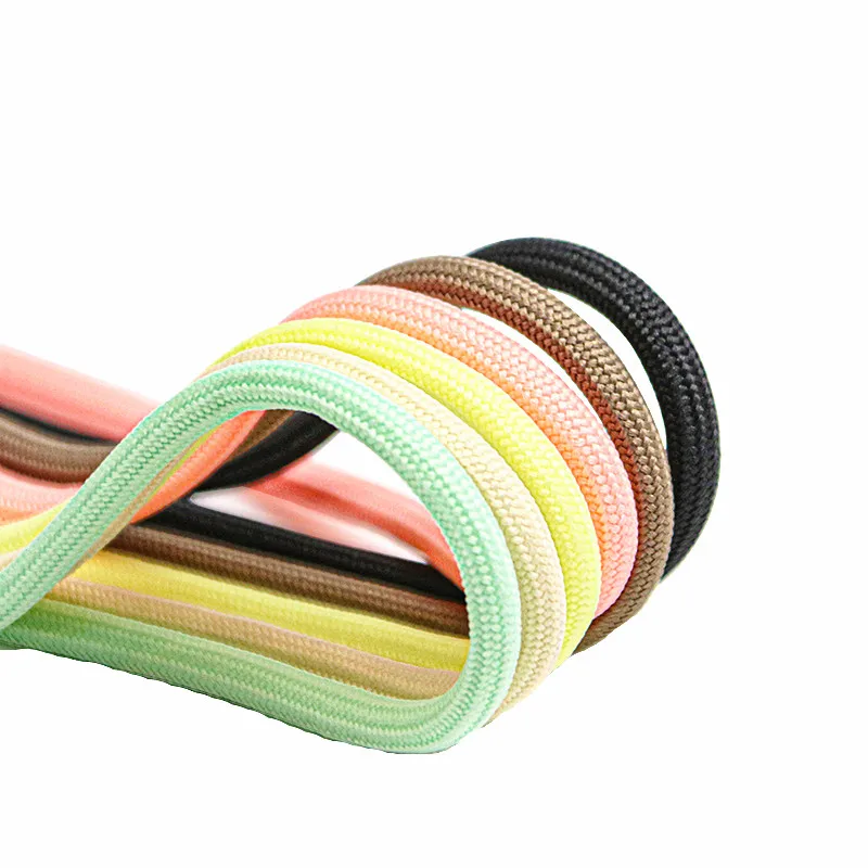 Yrunfeety High Quality Thick Round Shoelaces Custom Logo Shoelaces 70-200 CM Polyester Shoe Laces for Yeezy 350 Sneakers