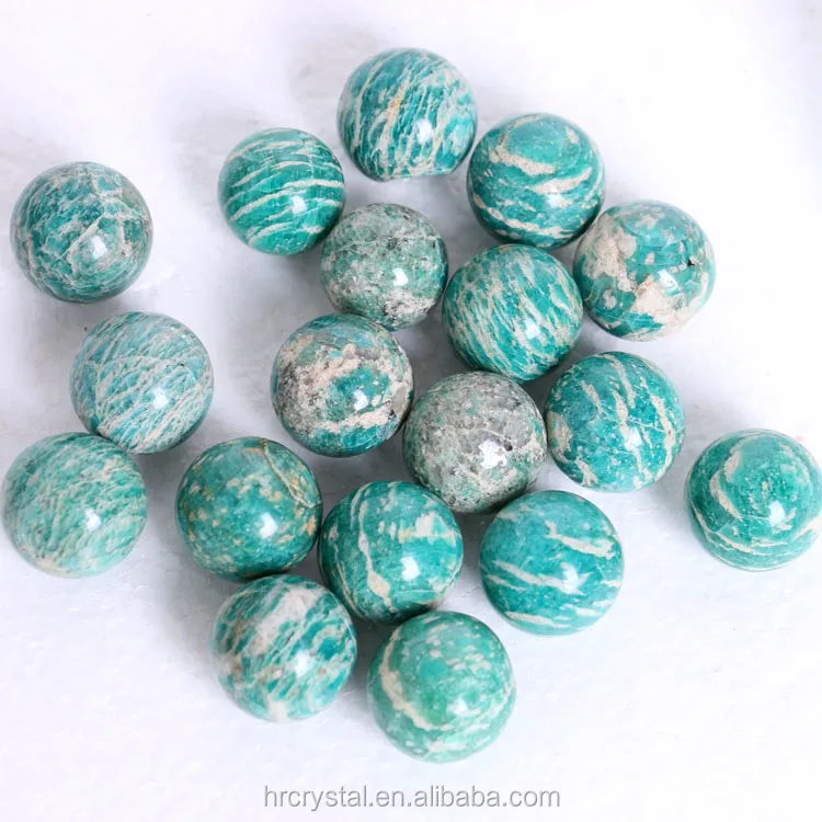 Semi-precious Stone Crafts Natural Mini Amazonite Beads Healing Quartz Crystal Beads Sphere