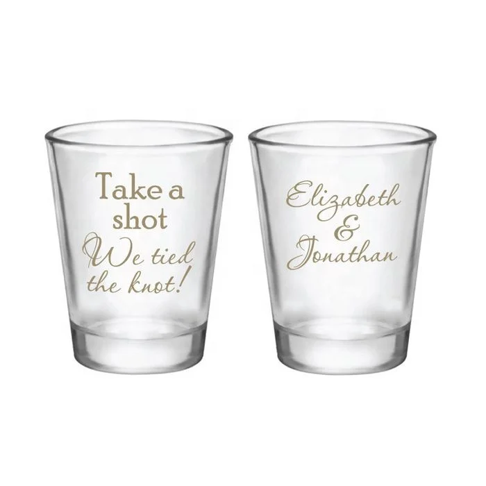 Wedding no minimum sublimation custom printed personalized shot glasses