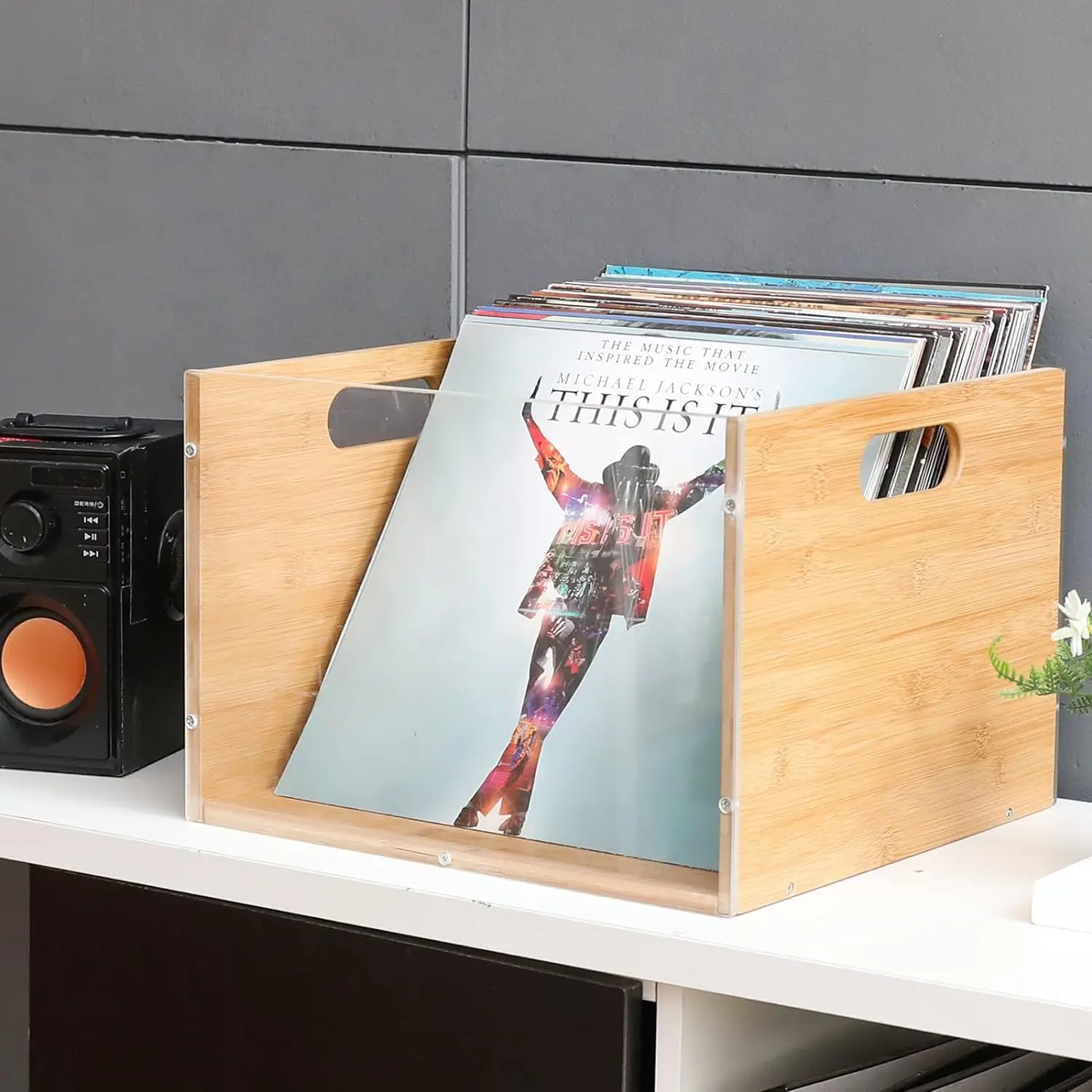 customized wholesale wooden bamboo boxes with handle visible display boxes wooden and acrylic wooden crate