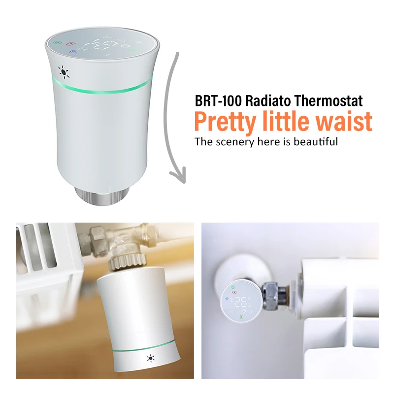 Becasmart BRT-100 Smart Zigbee RTV Radiator Thermostatic Valve Radiantor Floor Heating Zigbee Temperature Controller With Smart