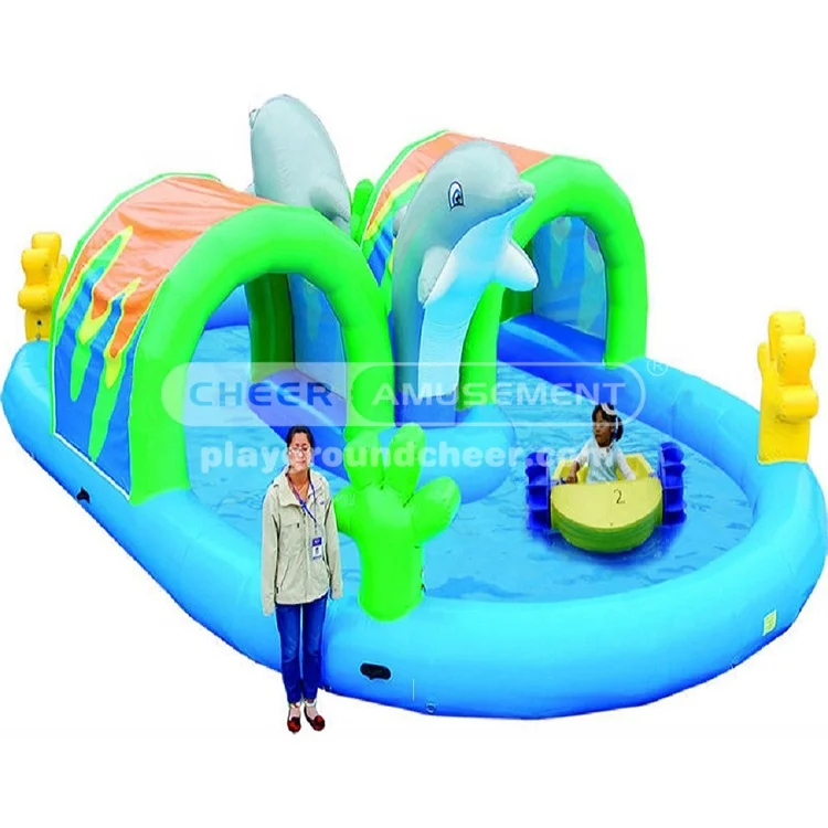 Games Children Indoor Inflatable Water Game - Inflatable Airtight Dolphin Pool Water Play Equipment 10 Kids 1-4 Years Old CN;JIA