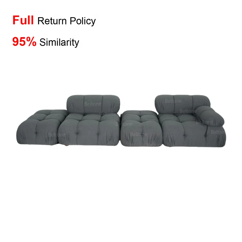 italian modern mario bellini  Camaleonda velvet modular freely combined sofa with ottoman