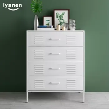 Modern home living room storage 4 drawer Cabinets Multipurpose Metal Storage Cabinets with standing foot