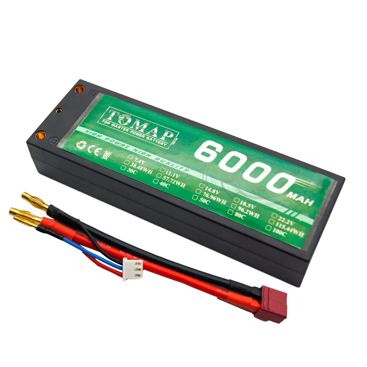 Customization 2S Lipo Battery 7.4V 30C 50C 6000Mah Rc Lipo Battery Hard Case With Deans Plug For Rc Truck Model Car