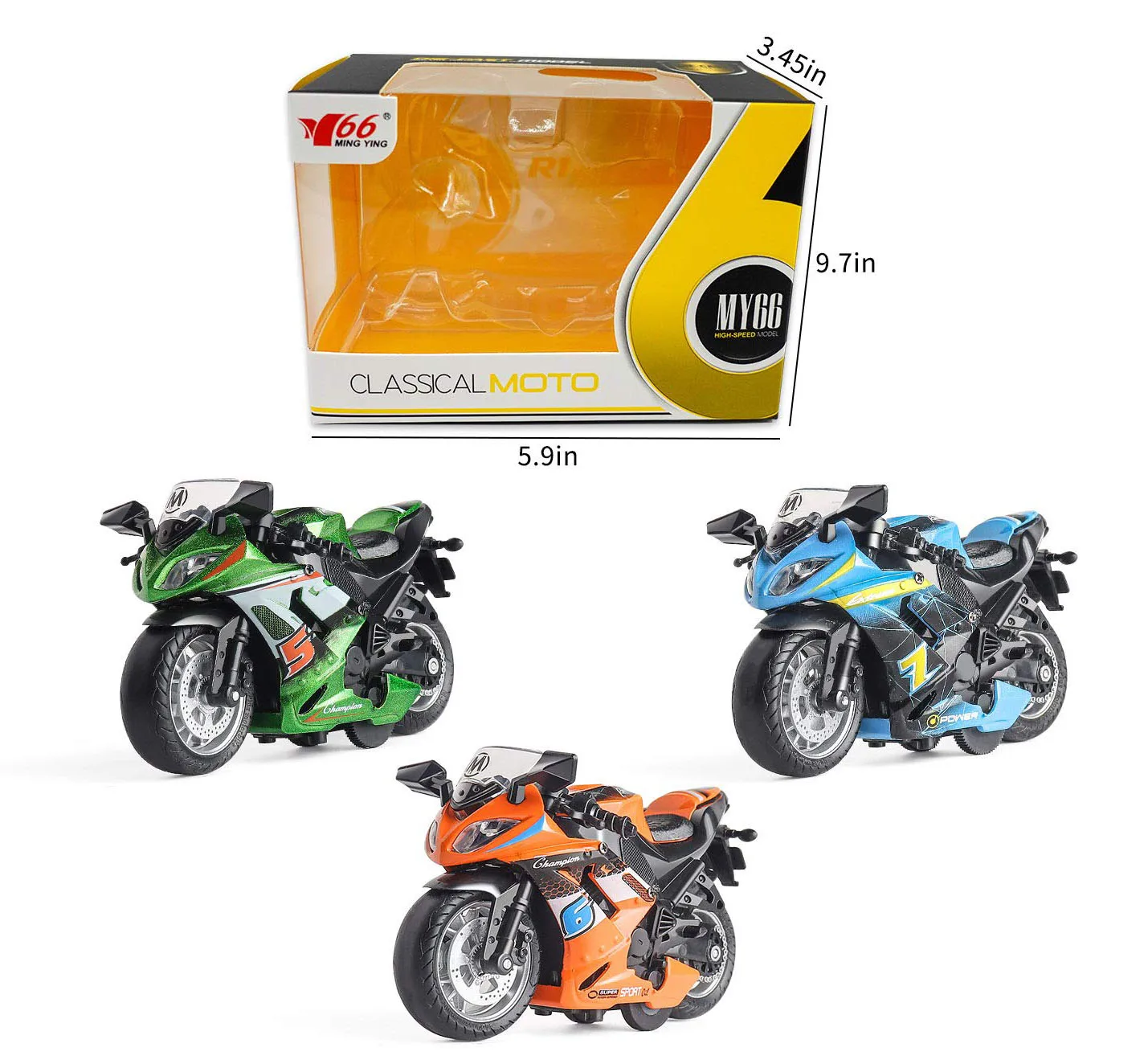 Diecast Toy Motorcycle model 1:14 Scale light and sound Gift Collection Pull Back Metal Simulation Collection Motor