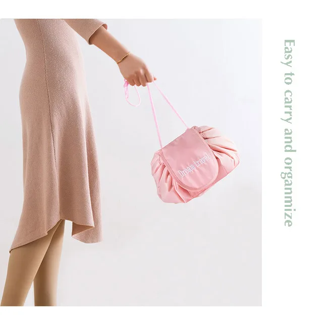 Simple Waterproof Travel Toiletry Makeup Bag Cosmetic Tote Foldable Organizer