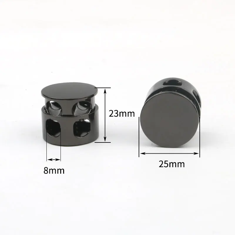 8mm Metal Cord Lock Stopper Ends Rope  Hole Spring Elastic Drawstring Rope Cord for Drawstrings Shoelaces Clothing Bag Fastener