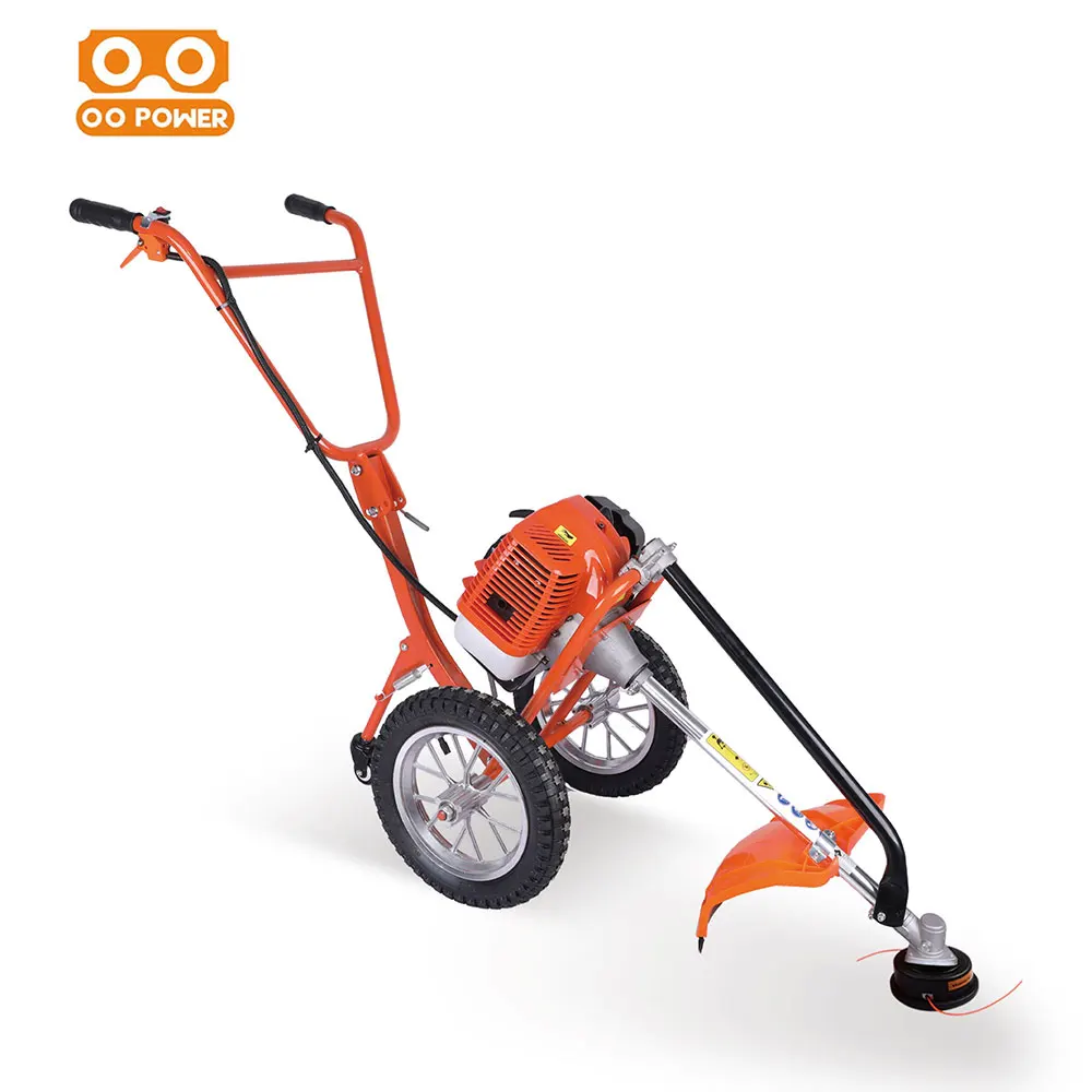 Professional 2 Wheels Power Brush Cutter Grass Trimmer Garden Cutters Gasoline Grass Cutter
