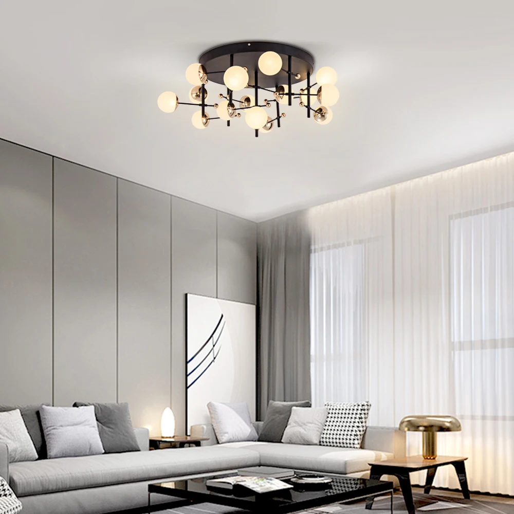 Modern Glass Ball Chandelier Lights Fixtures Home Chandelier Pendant Ceiling Lights