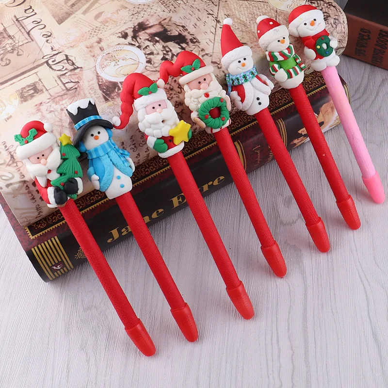 
New Hot Cute Santa Claus Polymer Clay Ballpoint Christmas Pen 