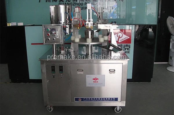 Semi-automatic  aluminum tube rotary nail gel silicone sealant glue ointment aluminum tube filling and sealing machine