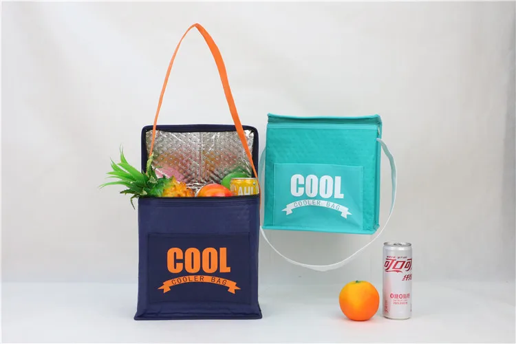 New Non woven Aluminium Foil Thermal Waterproof Customized Cooler Lunch Reusable Travel Picnic Cooler Bag