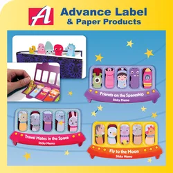 Odm New Style Different Size Paper Hot Stamping Cartoon Memo Pad Letterpress Printing