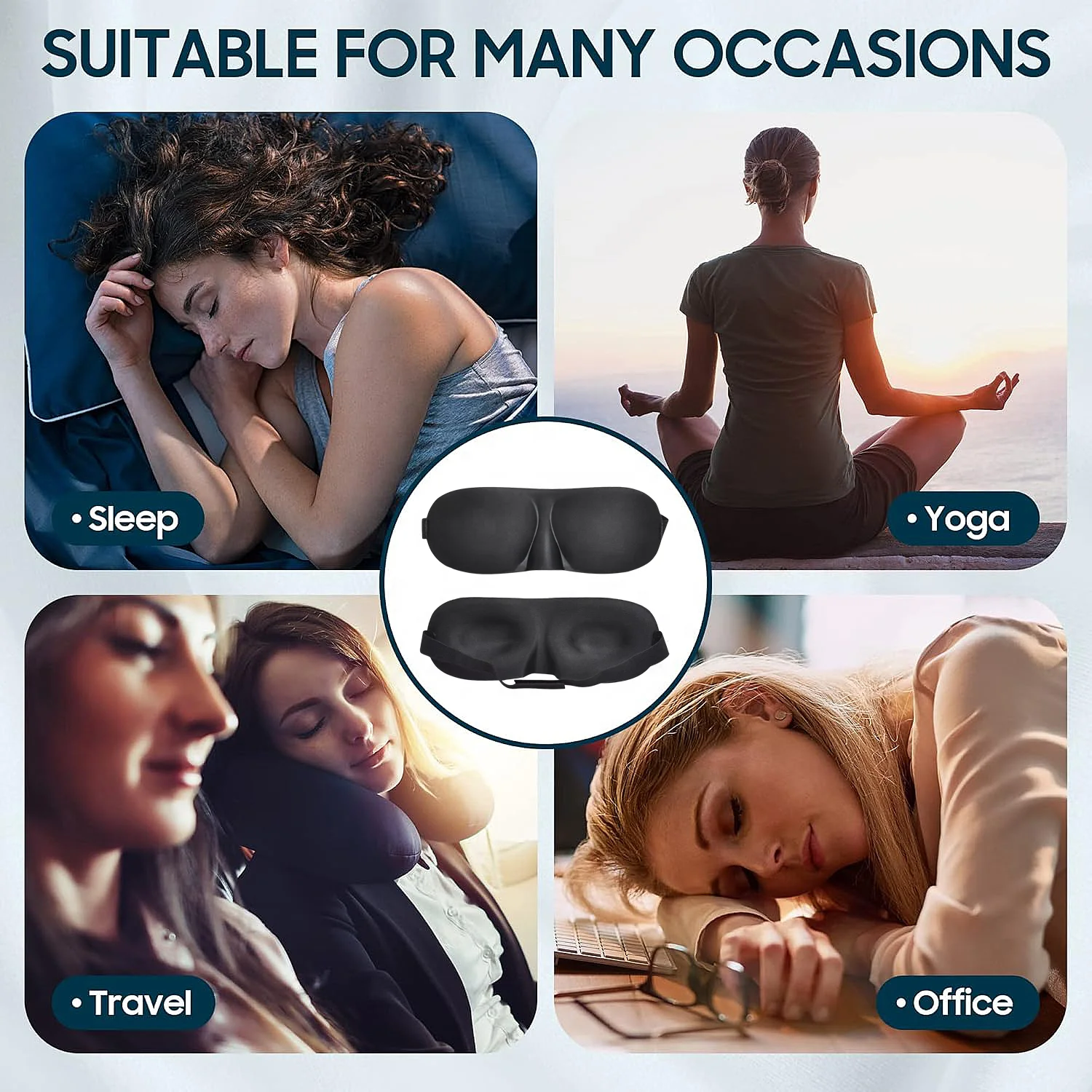 Hot Selling 3D Sleeping Eye Mask with Memory Foam for Comfort