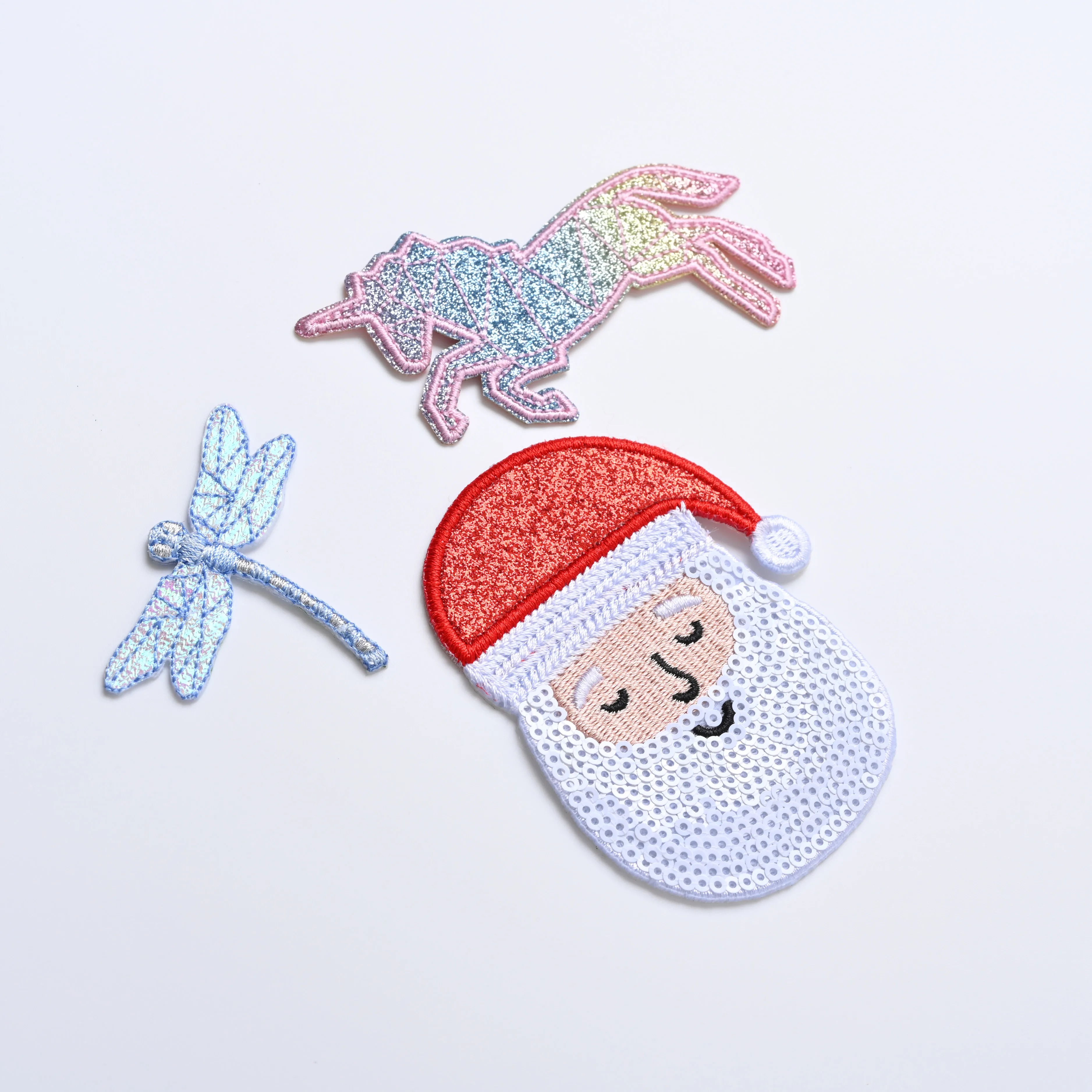 Wholesale Sequins Embroidery Cheer  Sequin Christmas Patches Word Iron On Clothes Hat Patch Colorful Shiny