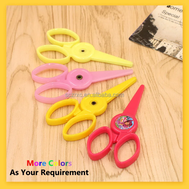 CE CERTIFICATED Colorful Plastic Kids Scissor Ages 4-8 Plastic Scissors Toddler For School Small Scissors For Children Office