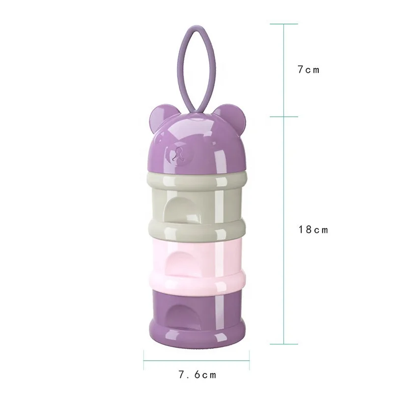Cute Portable Travel Milk Powder Container 3 Layers Infant Formula Milk Baby Food Baby Milk Powder Dispenser