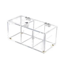 Desktop Finishing Square Pen Holder Eyebrow Pen Storage Box 4-Compartment Classified Makeup Transparent Storage Box