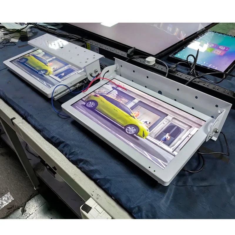 12 13 15 17.3 19 22 inch HD Car Wide Big Screen Roof Mount Flip Down LCD Car Monitor Bus TV Stereo MP5 Player Ceiling TV