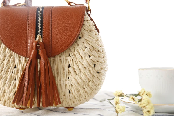 Knitting Summer Bohemian Tassel Straw Beach Crossbody Shoulder Bag For Lady