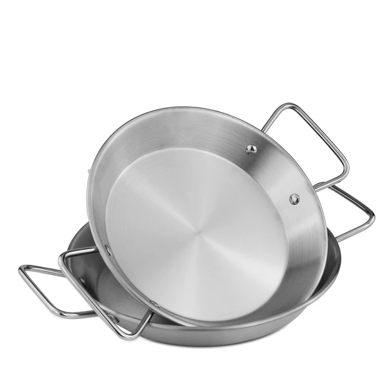 Kitchen Stainless Steel Stir Fry Noodles Soup Stock Pot Double Handle Seafood Pan