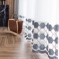 Wholesale New Embroidery Window Gauze,embroidered organza fabric sheer curtain