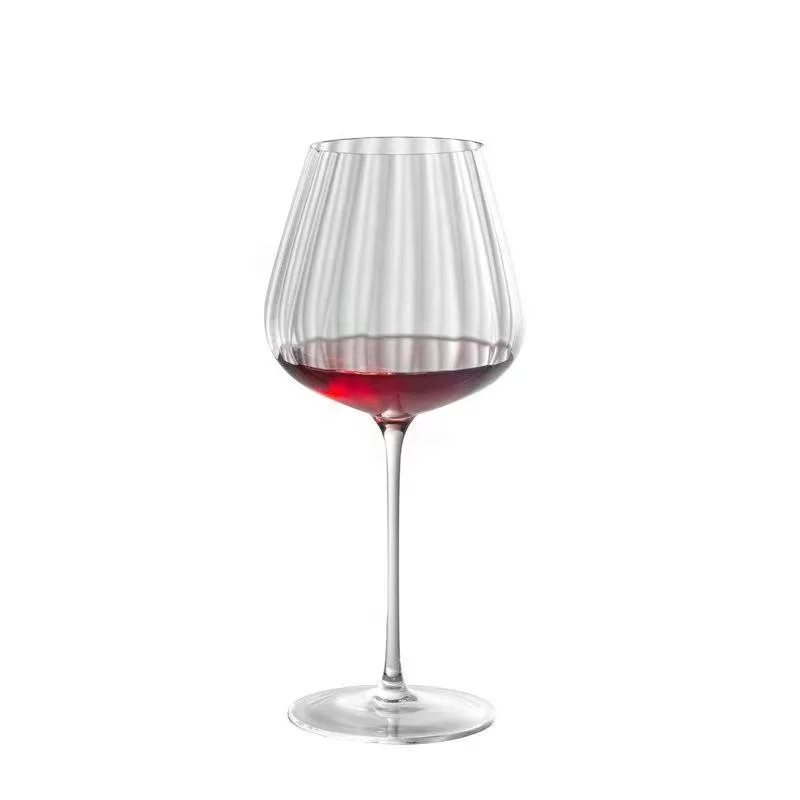 Factory Wedding Striped Design Stemmed Events Wine Glasses Set/2023 Popular Thread Glassware