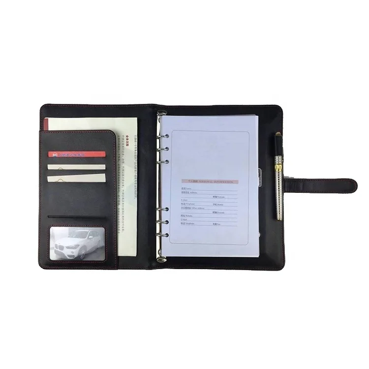 New design PU leather loose leaf Qualified portable travel mobile charger power bank notebook