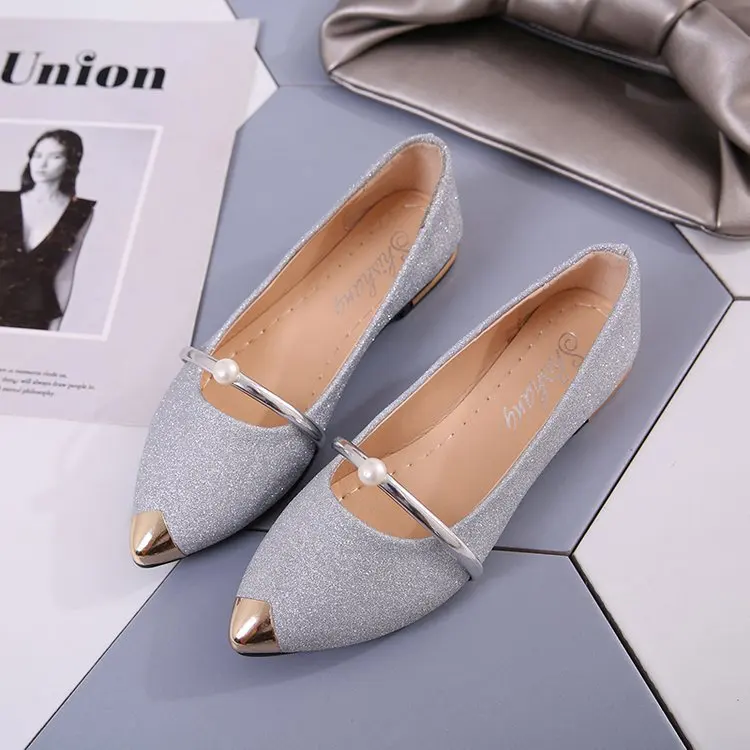 
Wholesale Fashion Low Heel Loafers Women Pointed Toe Pumps Elegant Flat Dress Shoes for Ladies 