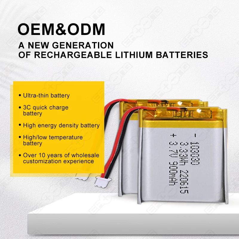 3.7v 103030 900mAh Custom OEM Mobile Phone Packs Rechargeable Lithium Ion Polymer Battery  Li Polymer Battery for Power Bank