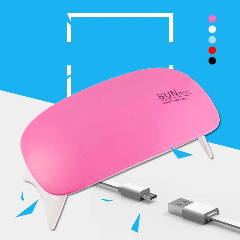  Профессиональный компактный перезаряжаемый переносной Usb-кабель мощностью 6 Вт Ультрафиолетовый светодиодный настольный набор для ногтей с гель-лаком лампа сушки Лампа