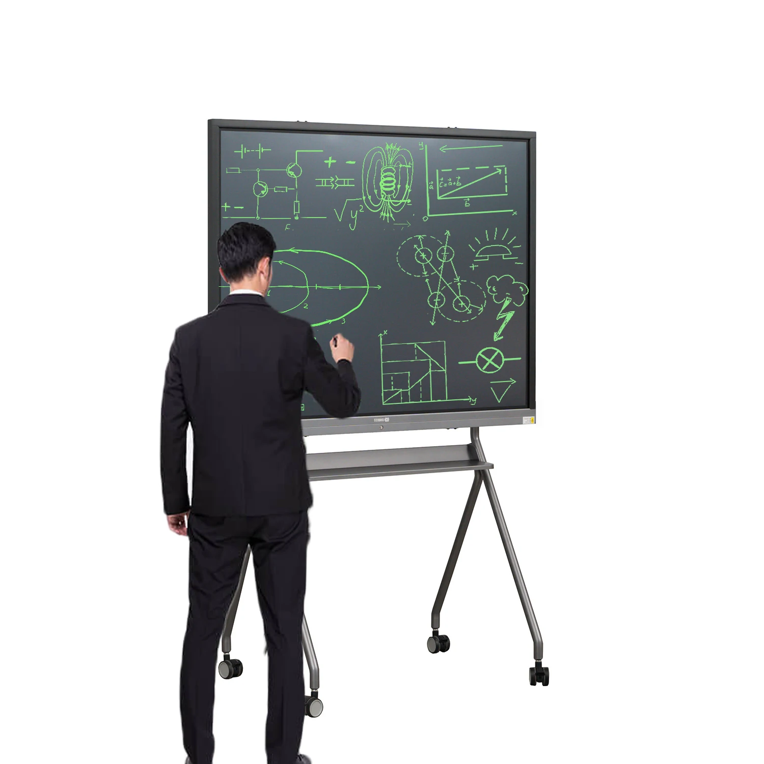Free-Standing Eco Memo Paperless Bracket Type Interactive Mobile Magnetic Black Board