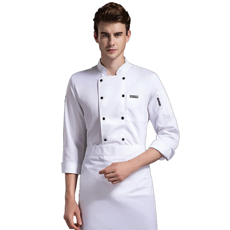 Chef Uniform Uniform OEM Service Factory Supply Twill Fabric Buttons Chef Coat Uniform