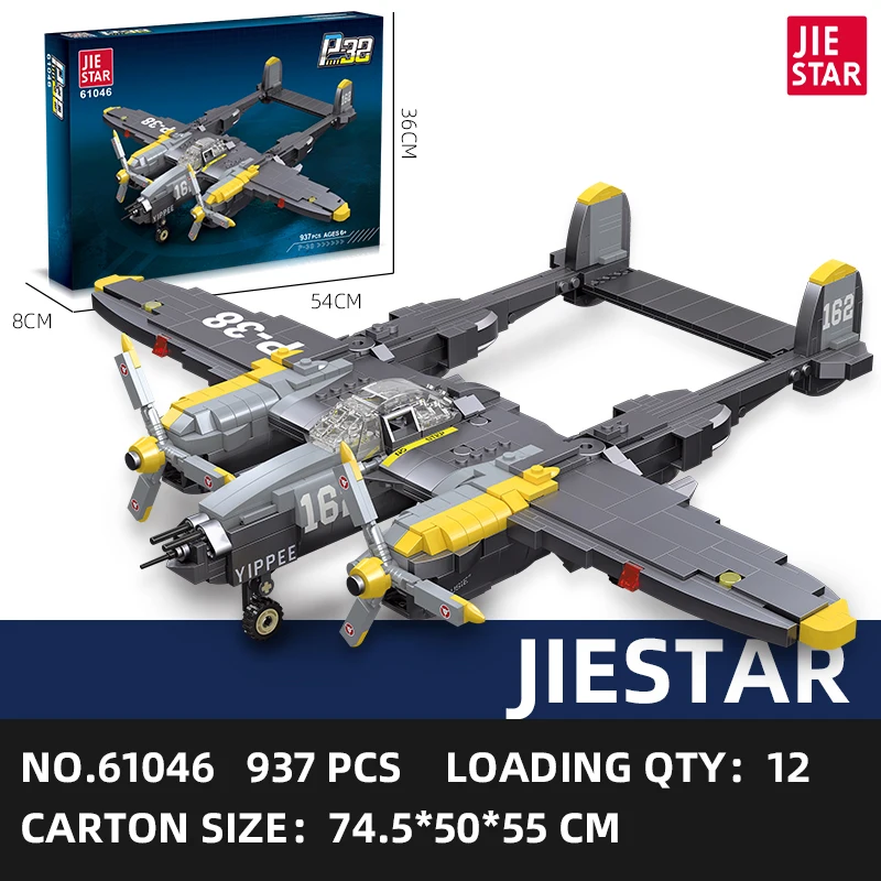 JIESTAR TOYS 937 pcs boys WW2 army military plane airplane aircraft building blocks brick toy children diy plastic airplane toy