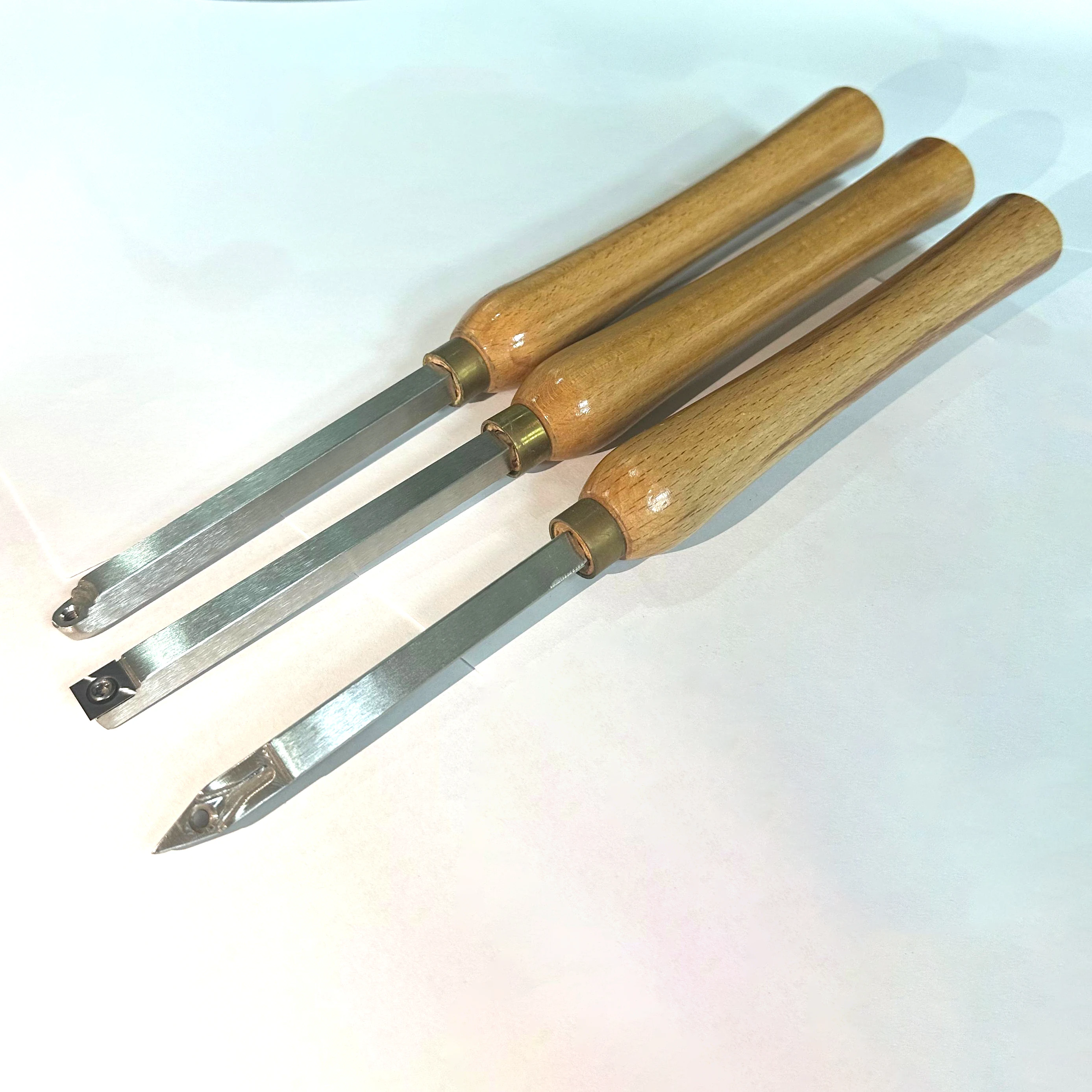 Carbide woodturning tools Standard set of 4 with Wooden handle