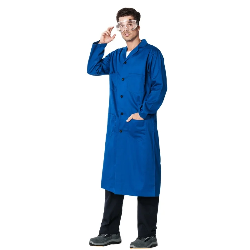 Customized TC chemical resistant long jacket customized acid resistant long lab coat acid resistant workwear