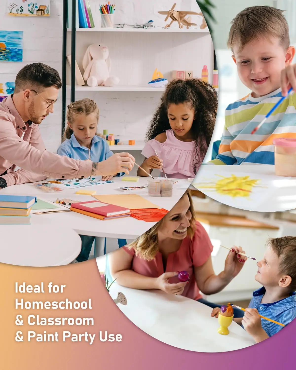 14 Colors Large Washable Paint Set for Kid (16.9 oz,500 ml) Acrylic Bulk Supplies Non Toxic Children Tempera for Art Craft DIY