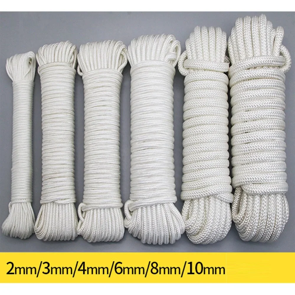 Wholesale Supplier high quality 8 strand rope braided nylon twisted fishing ropes PP packaging twine camping tent rope 6mm